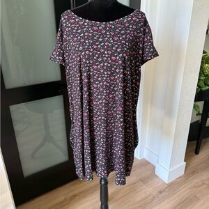 Floral Print Navy Dress